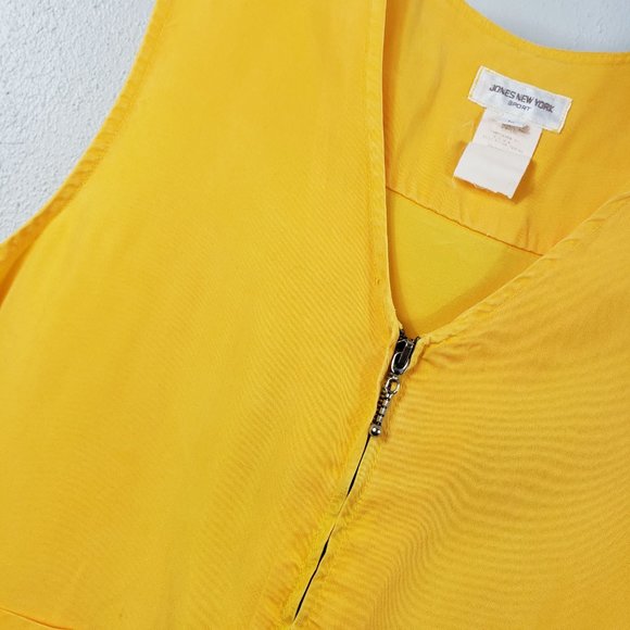 Jones New York Sport Women's Butterfly Yellow Full Zip Pockets Coat Jacket Vest - Picture 4 of 12